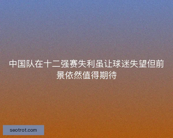 中国队在十二强赛失利虽让球迷失望但前景依然值得期待